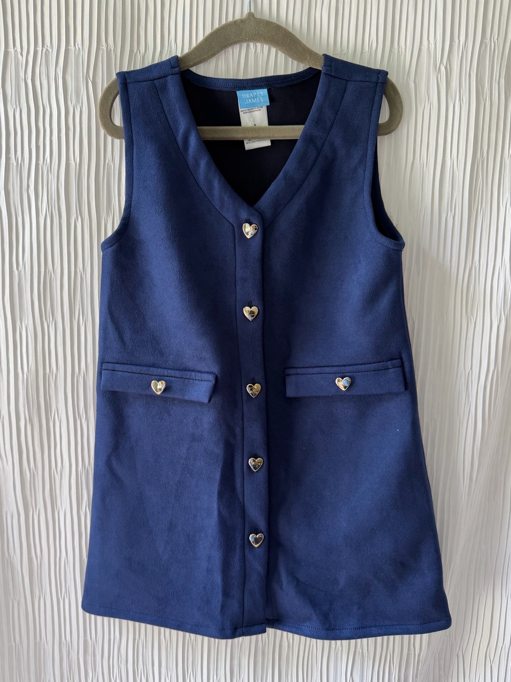 Draper James Girls Navy Sleeveless Jumper Dress | Size 5